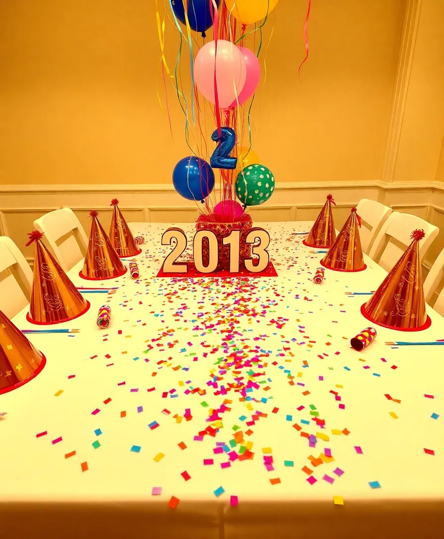 20 Stunning New Year's Table Decor Ideas That Will Dazzle Your Guests! - 7. Festive Confetti Theme
