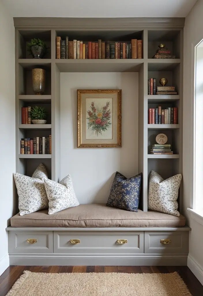 22 Small Book Nooks That Prove You Don't Need a Lot of Space to Create a Cozy Corner (#11 Will Blow Your Mind!) - 9. The Artful Alcove