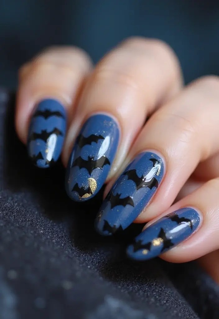 15 Bewitching Witchy Nail Art Designs That Will Cast a Spell on You! - 14. Bats and Moons