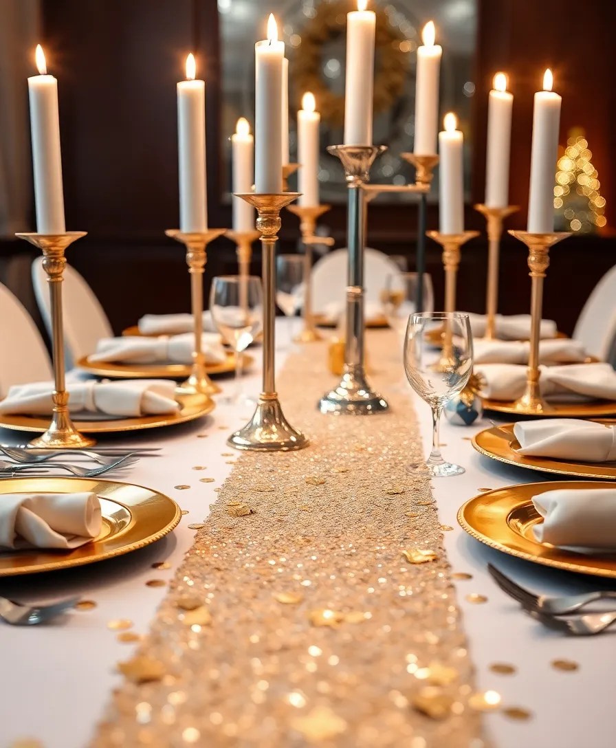 20 Stunning New Year's Table Decor Ideas That Will Dazzle Your Guests! - 1. Glamorous Gold & Silver