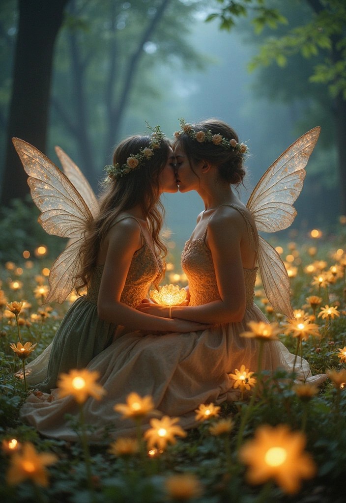 20 Epic Love Stories Told Through Mesmerizing Fantasy Romance Art (Prepare to be Amazed!) - 7. The Faerie's Kiss