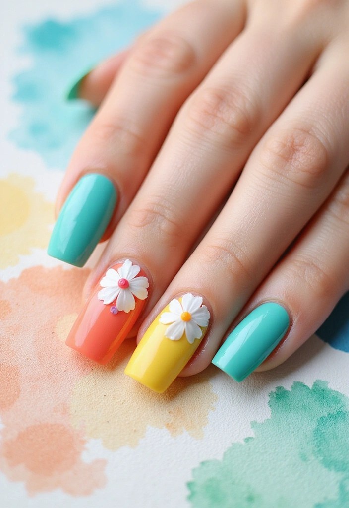 20 Must-Try Flower Nails for a Perfect Spring Look (You Won't Believe #12!) - 2. Watercolor Wonders