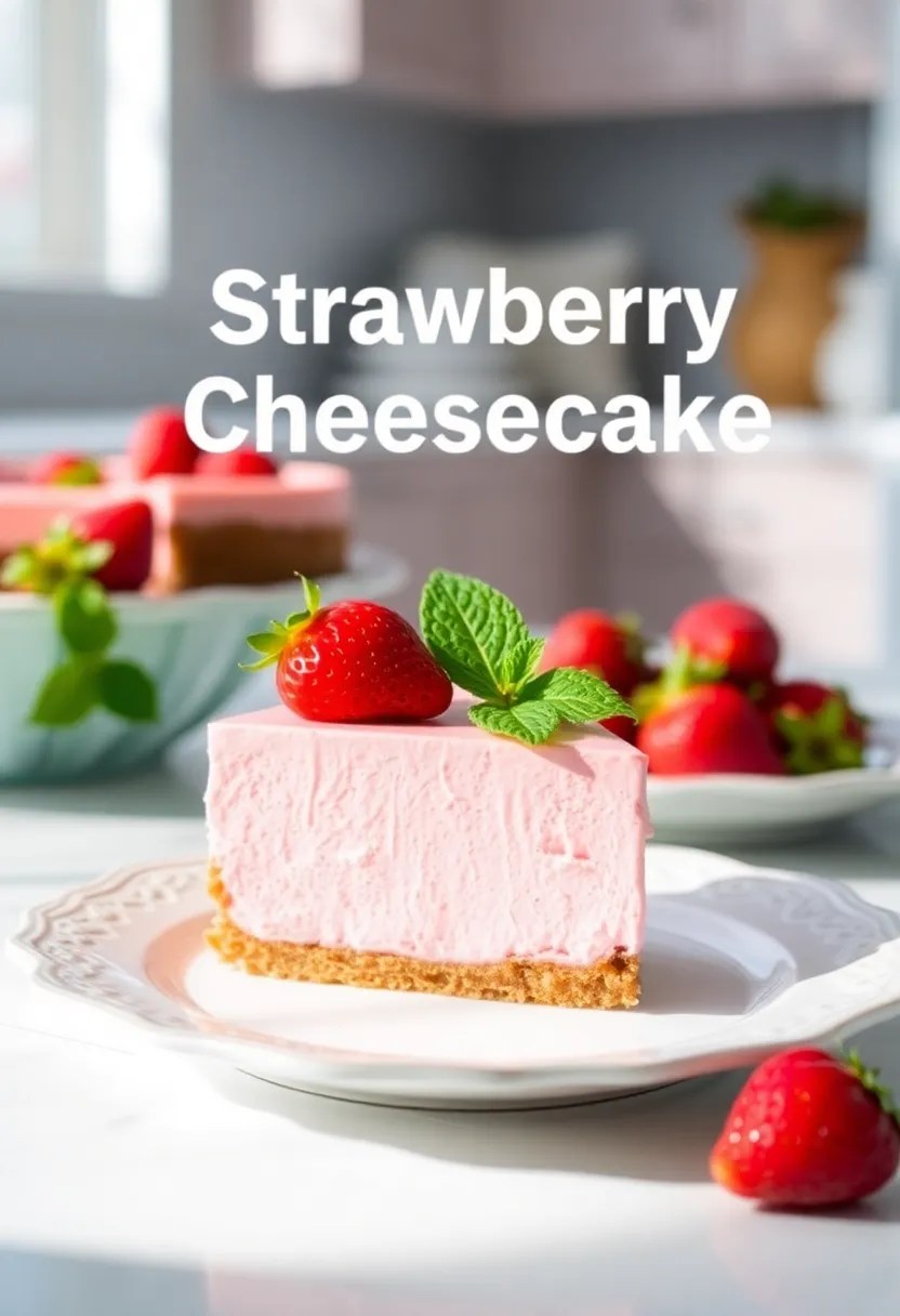 13 No-Bake Desserts So Easy You'll Wonder Why You Didn't Try #5 Sooner! - 1. No-Bake Strawberry Cheesecake