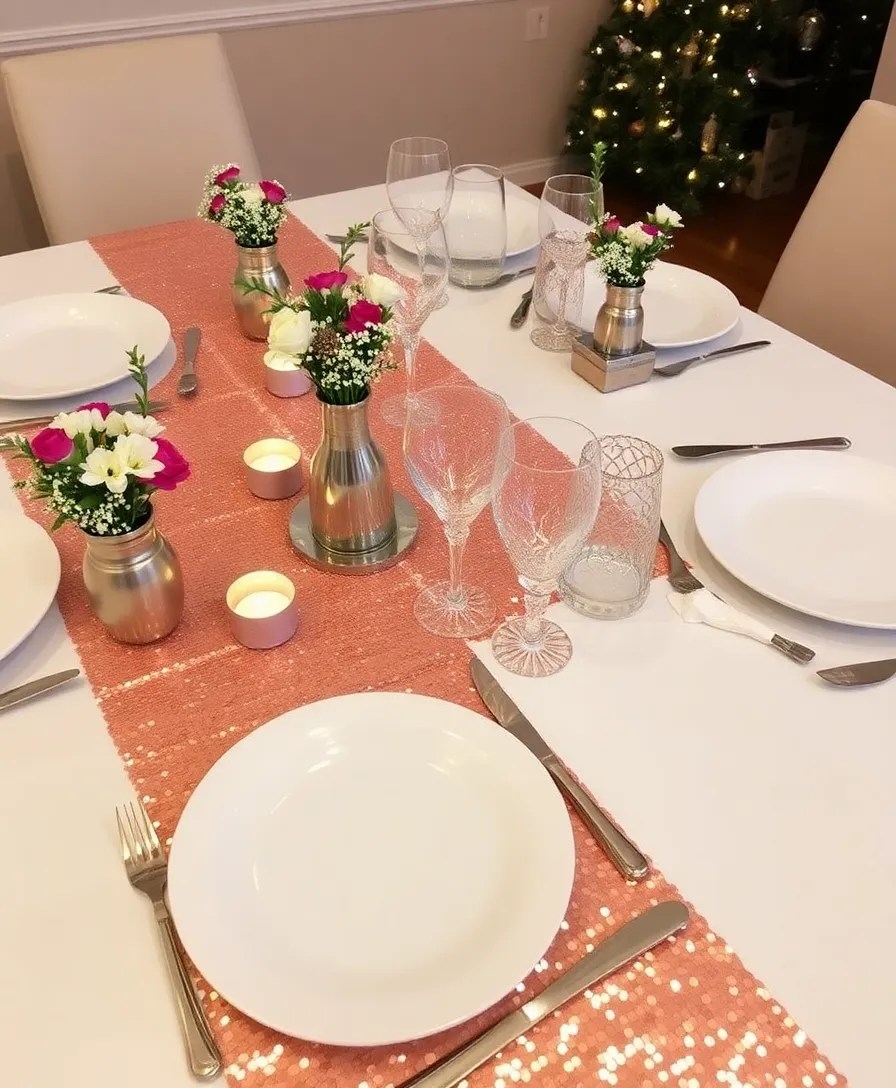 20 Stunning New Year's Table Decor Ideas That Will Dazzle Your Guests! - 4. Sparkling Sequin Table Runner