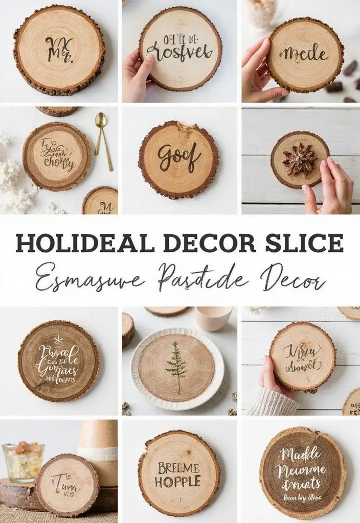 25 Stunning Wood Slice Decor Ideas That Will Transform Your Home (You Won't Believe #12!) - 12. Wood Slice Seasonal Decor