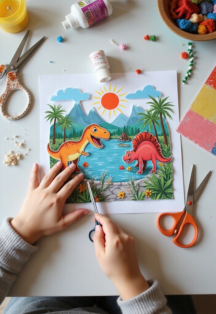 12 Roaring Dinosaur Crafts That Will Make Your Kids Go Wild (You Won't Believe #5!) - 8. Dino Collage Art