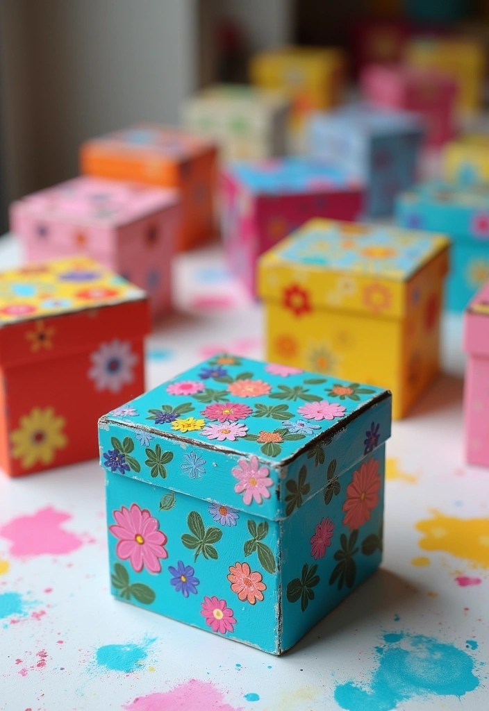 20 Fun Kids Pottery Painting Projects That'll Keep Them Entertained for Hours! - 4. Colorful Treasure Boxes