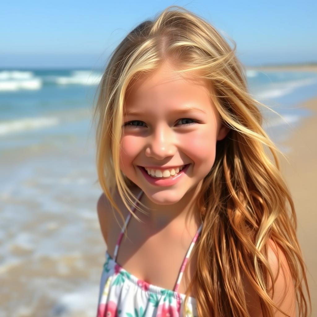 15-year-old girl enjoying a fun day at the beach