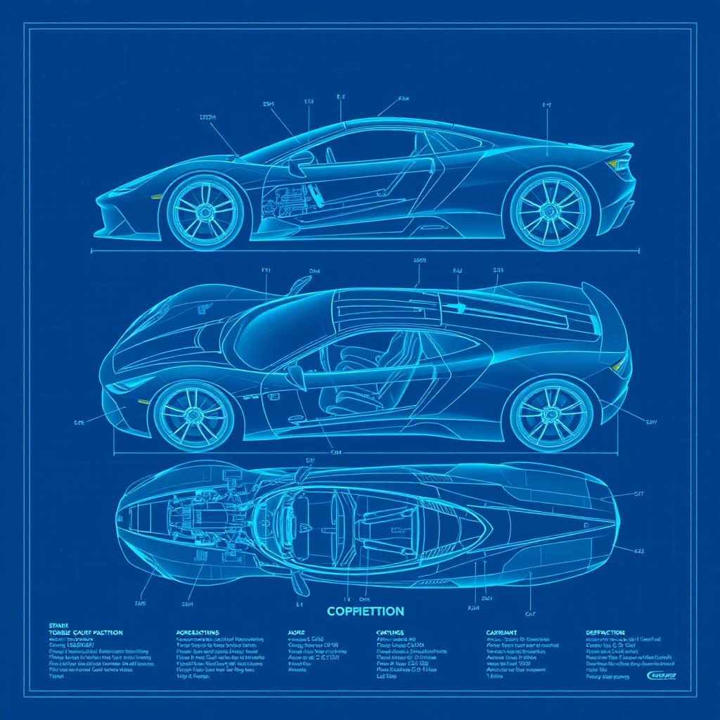 Unlock the secrets of a modern sports car blueprint