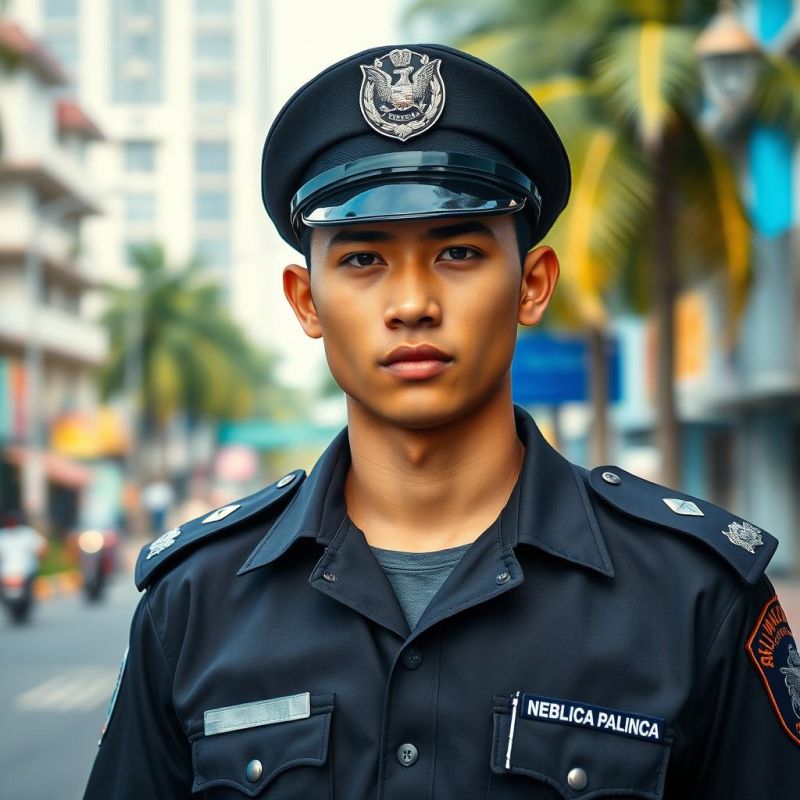 Empowered Indonesian Female Police Officer In Action - Artistic Desktop Abstract Textures | Free Download