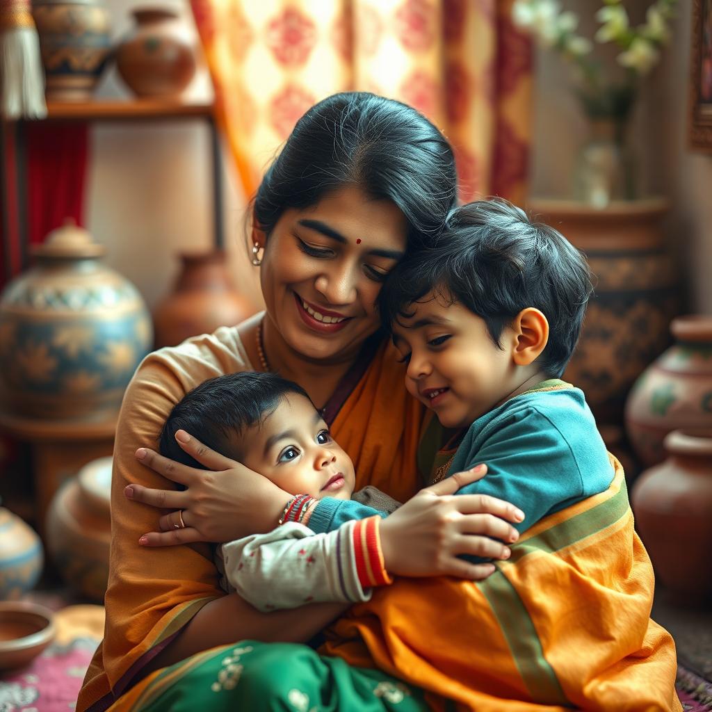 Heartwarming Bond: Indian Mother and Son