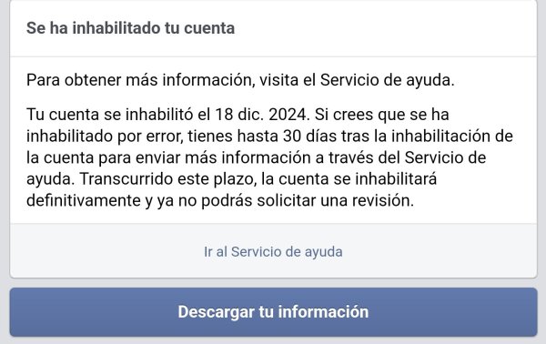 ¿Por qué inhabilitaron mi cuenta de Facebook? Lo que sabemos Facebook Error Message