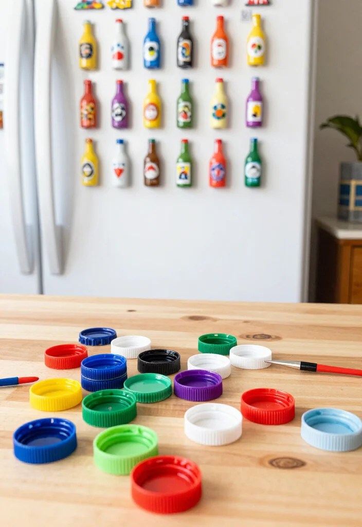 20 Budget Crafts That Upcycle Everyday Items into Treasures! - 4. Bottle Cap Magnets