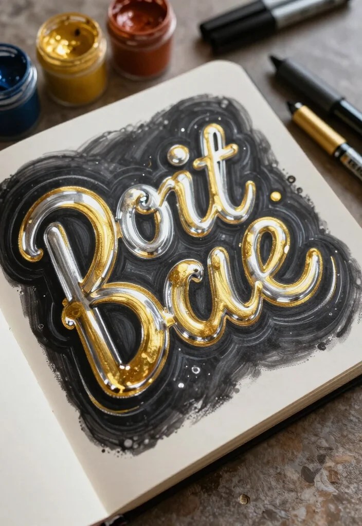 20 Creative Bubble Letters Ideas That Will Make Your Art Pop (You Won't Believe #12!) - 5. Metallic Bubble Letters