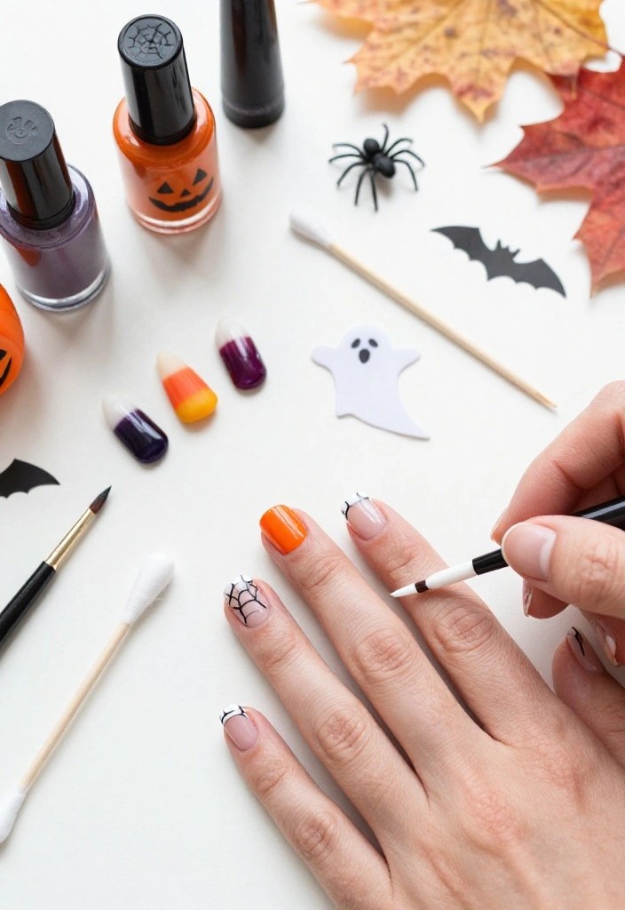 17 Easy DIY Halloween Nail Designs Anyone Can Recreate at Home (Even Beginners Can Nail #5!) - 3. Simple Spiderweb Corners