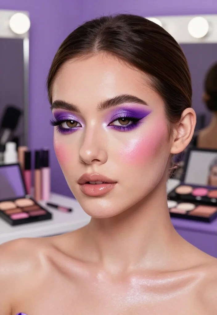 20 Gorgeous Purple Makeup Looks for Every Skin Tone (You’ll Want to Try #12!) - 4. Electric Purple Pop