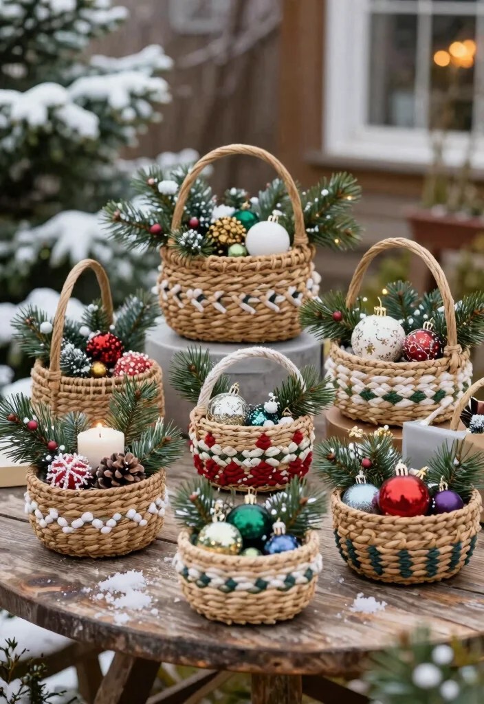 20 Jaw-Dropping Christmas Nature Crafts for Your Outdoor Decor (Get Ready for #12!) - 18. Pine Needle Baskets
