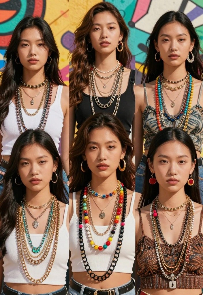 18 Funky Fashion Hacks That Will Make Your Wardrobe Pop (You Won't Believe #9!) - 17. Bold Layered Necklaces