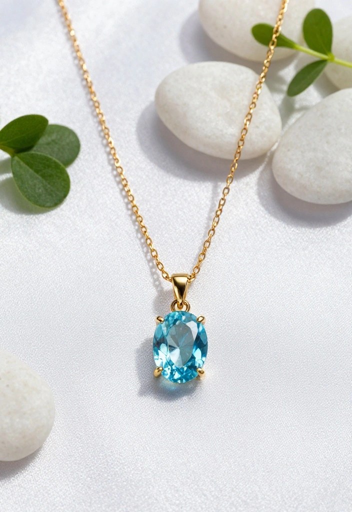 12 Beautiful Birthstone Necklaces That Celebrate You (Don’t Miss #11!) - 2. Dainty Aquamarine Charm