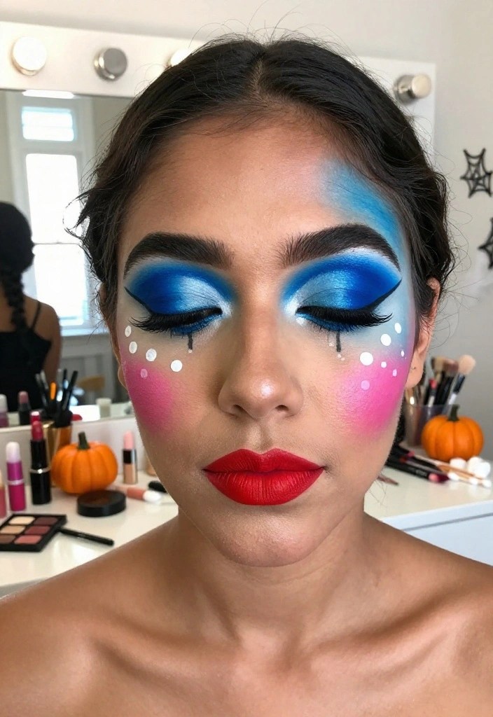20 Easy Halloween Makeup Ideas You Can Create in Minutes (Perfect for Last-Minute Plans!) - 11. Pop-Art Comic Face