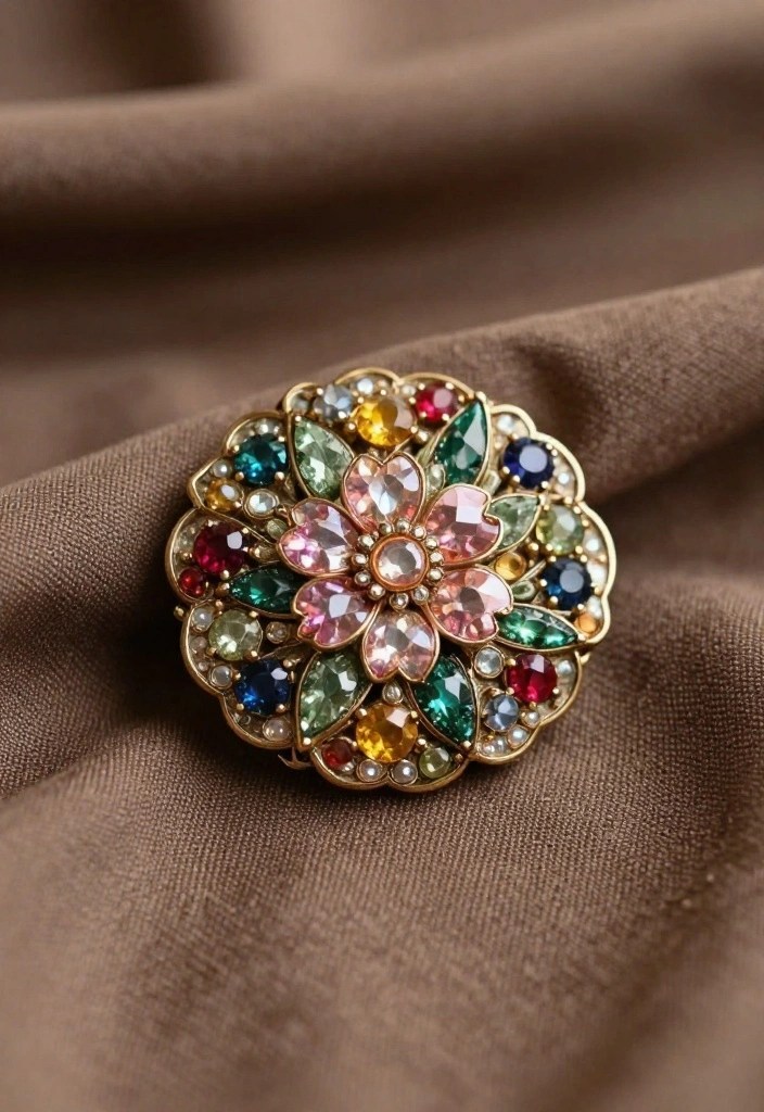 12 Stunning Floral Jewelry Designs You’ll Want to Wear This Spring (Don’t Miss #9!) - 7. Vintage-Inspired Floral Brooches