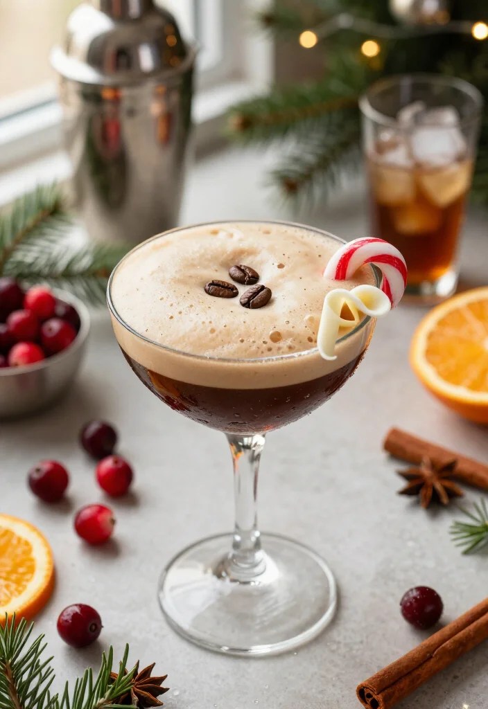 19 Festive Holiday Cocktail Party Ideas That'll Make Your Celebration Sparkle (The Cranberry Punch Is a Must!) - 4. Give Peppermint Espresso Martinis a Christmas Twist