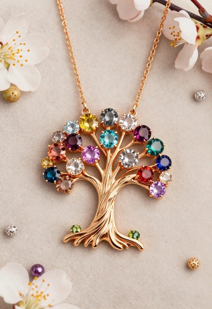 12 Beautiful Birthstone Necklaces That Celebrate You (Don’t Miss #11!) - 11. Custom Birthstone Family Tree Necklace