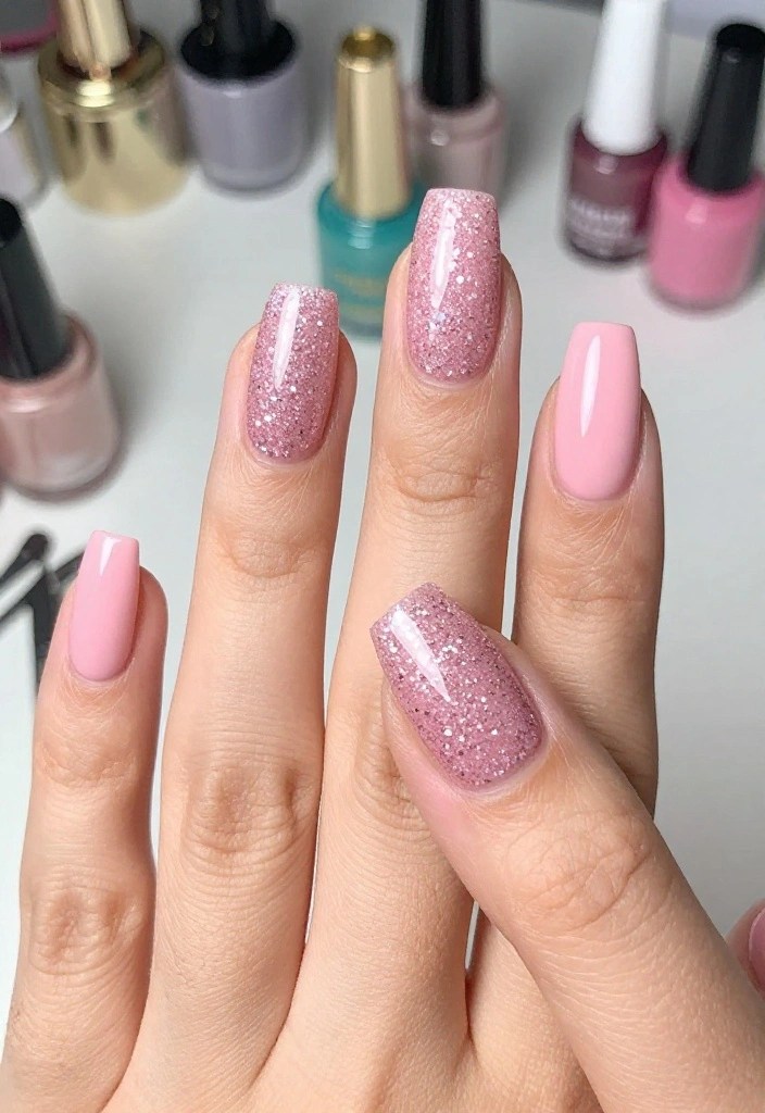 20 Stunning Pink Nail Art Designs That Will Make You the Envy of Your Friends! - 3. Glitter Glam