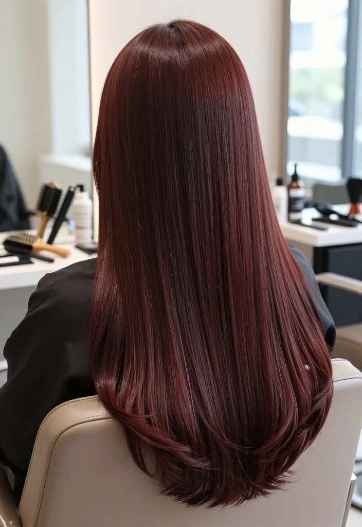 20 Stunning Long Hairstyles That Make Every Day a Good Hair Day (The Layers Are Everything!) - 12. Glossy Straight Layers for a Glass-Hair Finish