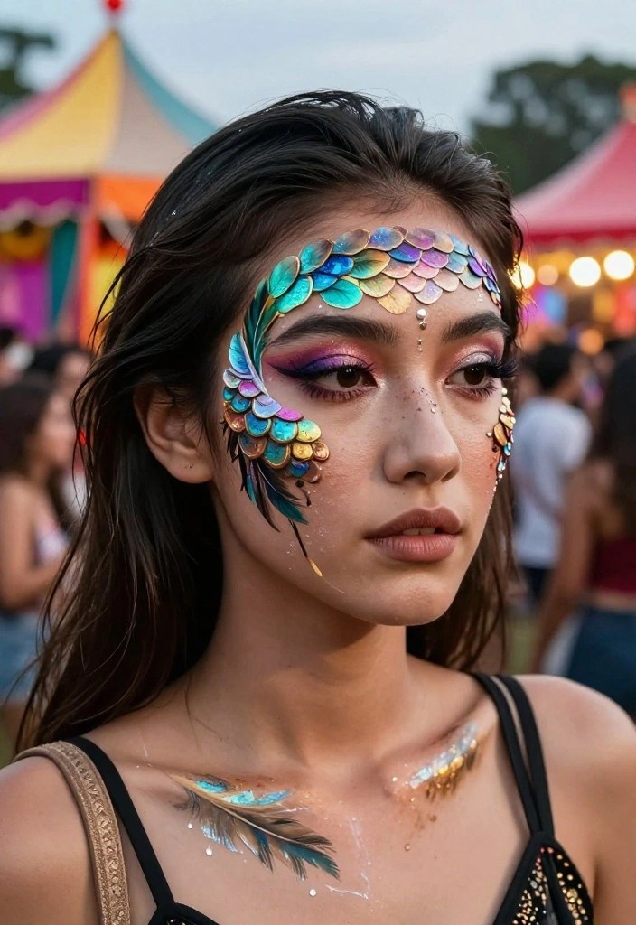 20 Jaw-Dropping Face Painting Ideas for Festivals (You Won't Believe #6!) - 19. Textured Patterns
