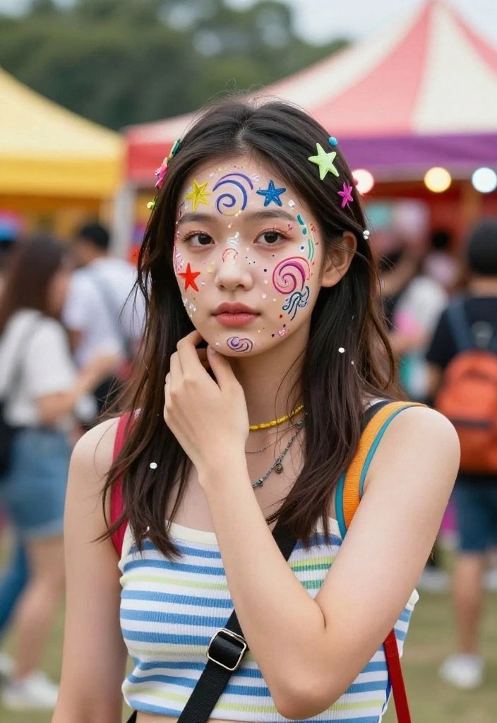 20 Jaw-Dropping Face Painting Ideas for Festivals (You Won't Believe #6!) - 16. Artful Doodles
