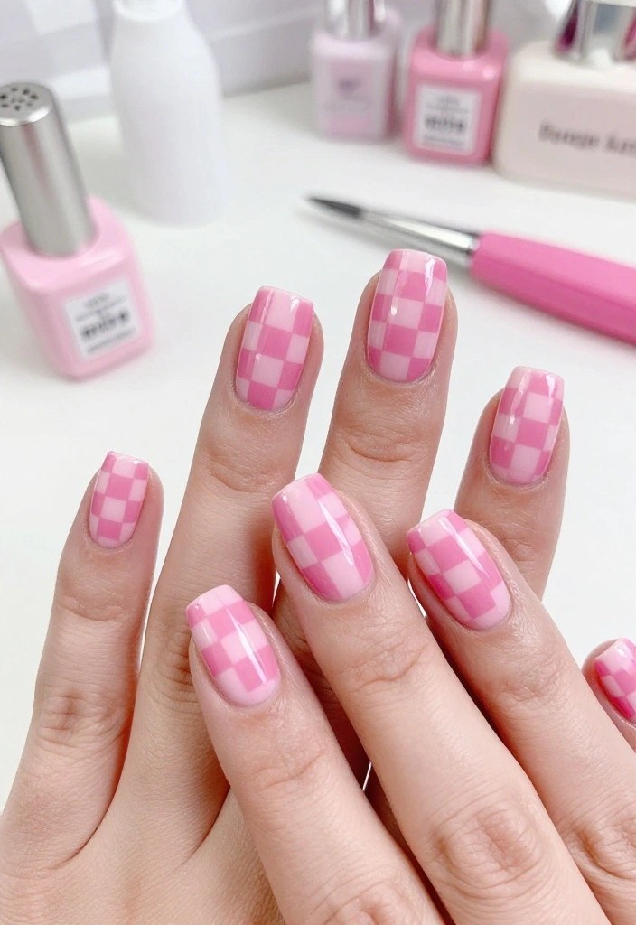 20 Stunning Pink Nail Art Designs That Will Make You the Envy of Your Friends! - 8. Retro Style