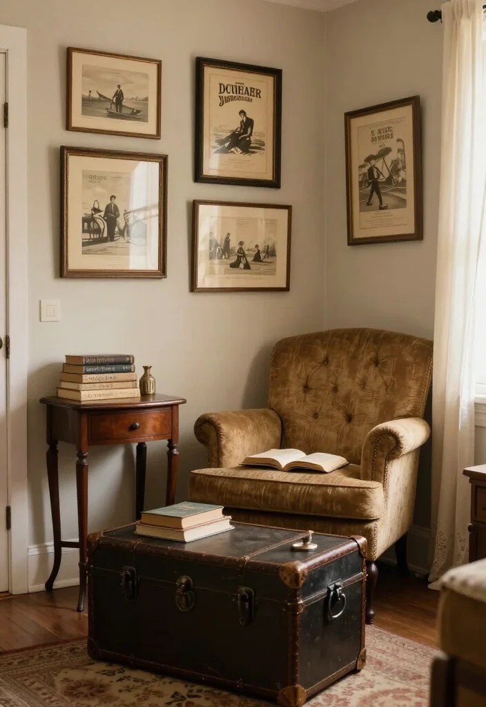 20 Stunning Book Nook Decor Ideas That Will Turn Your Home into a Literary Wonderland! - 13. Vintage Finds