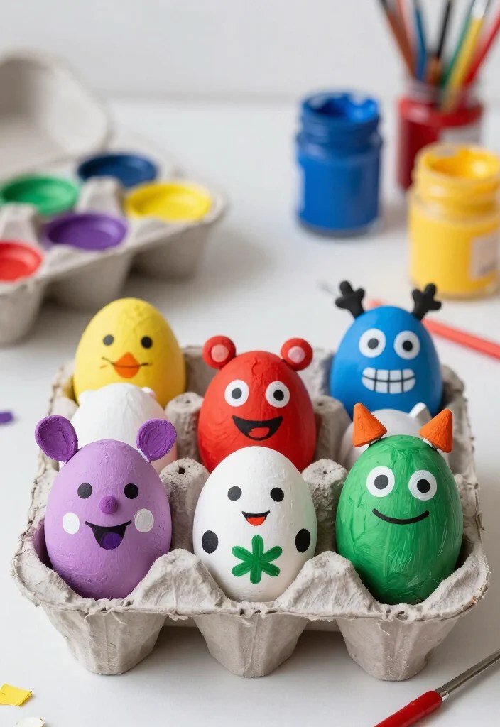 20 Budget Crafts That Upcycle Everyday Items into Treasures! - 12. Egg Carton Creatures