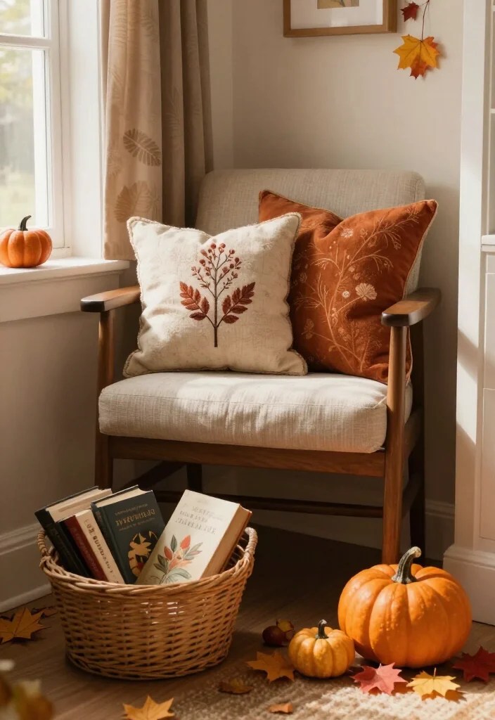 20 Stunning Book Nook Decor Ideas That Will Turn Your Home into a Literary Wonderland! - 20. Seasonal Decor Changes