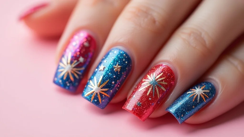 20 Sparkling Firework Nails Ideas That Will Add Fun to Your Look!