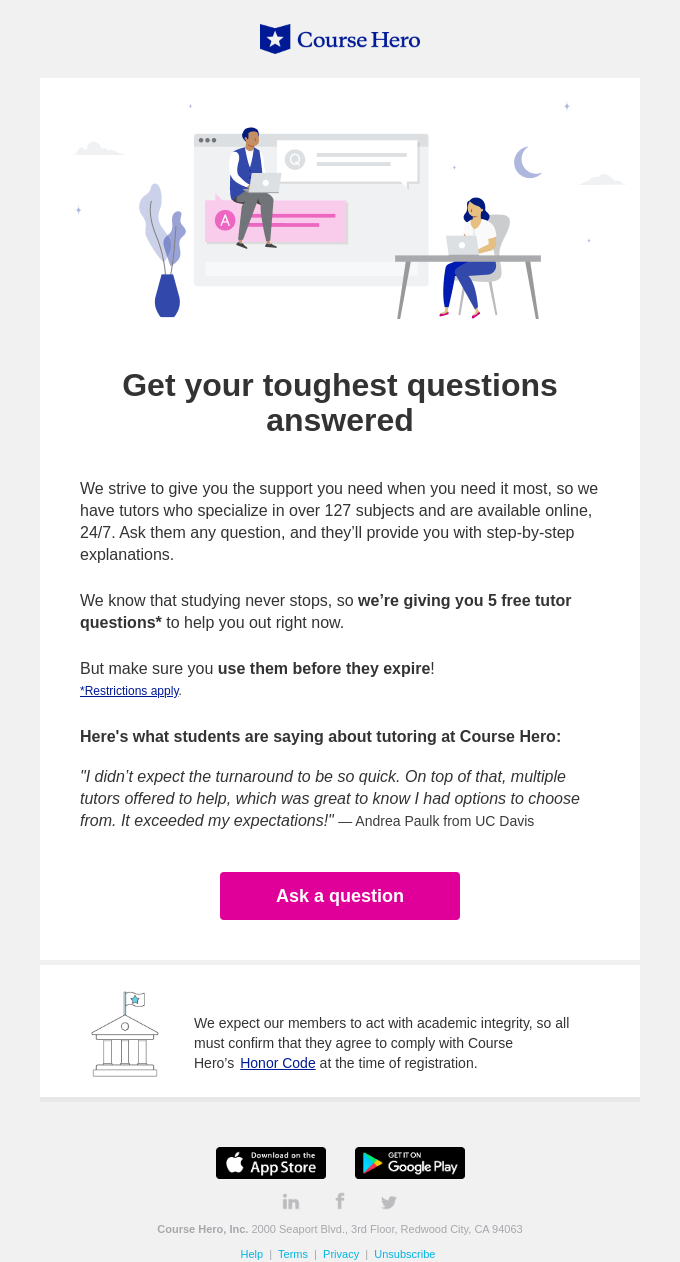 Get explanations for your toughest questions — info view