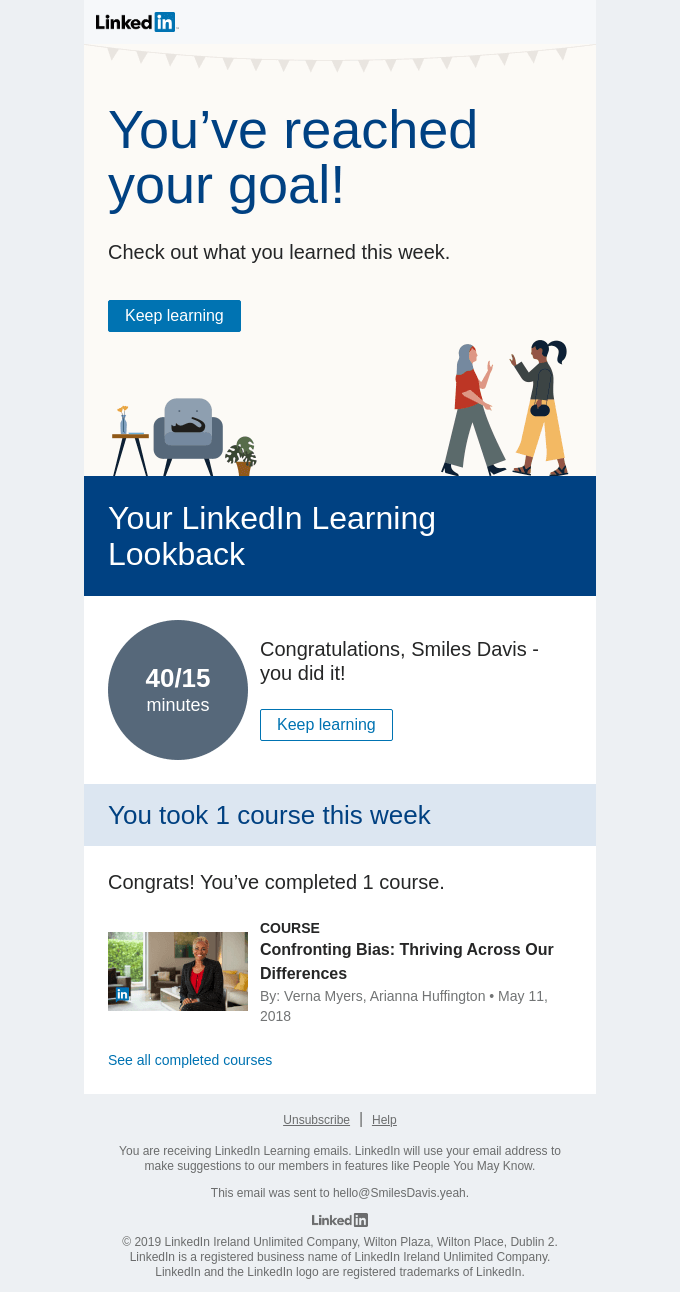 Access knowledge, insights and opportunities. Your Week With Linkedin Learning Desktop View Really Good Emails