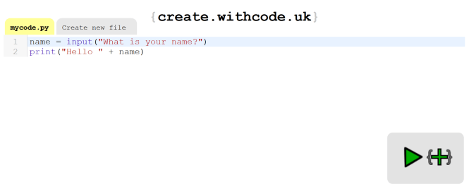 L'éditeur create.withcode