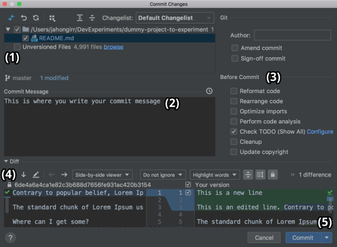 Fenêtre de validation dans PyCharm