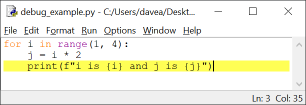 Point d'arrêt Python IDLE pt. 1