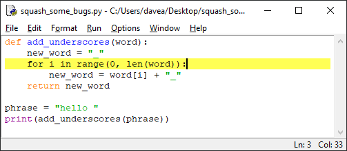 Point d'arrêt Python IDLE pt. 2