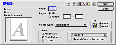 making changes to printer settings