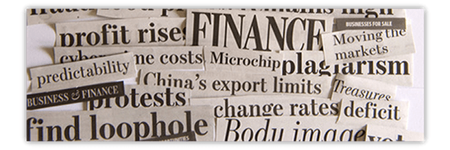 Newspaper headlines