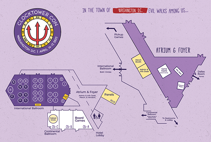 Small version of the Clocktower Con Map