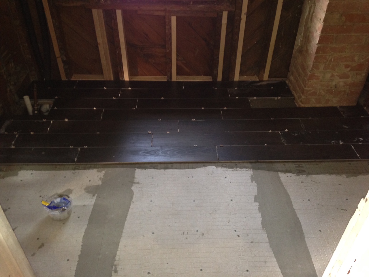 Prepping bathroom for tiling!