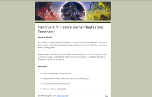preview image of the form for recording a playtest game