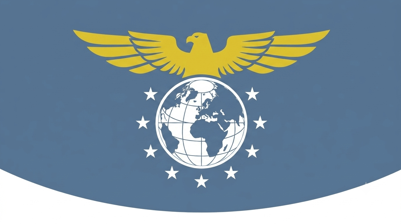 newsletter signup form header - eagle over a globe and stars