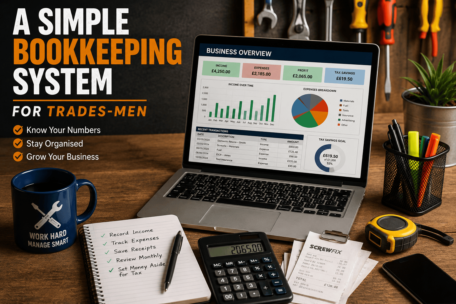 A Simple Bookkeeping System for Tradesmen