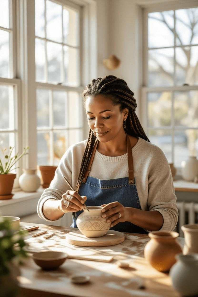 Homeowner turning unused space into income by renting a spare room on Airbnb, selling items online, and offering local side hustles like lawn care and pet-sitting.